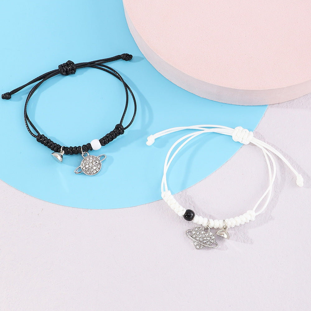 Bracciale regolabile artigianale in lega a forma di stella con intarsio di strass per donne e ragazze, gioielli celesti minimalisti