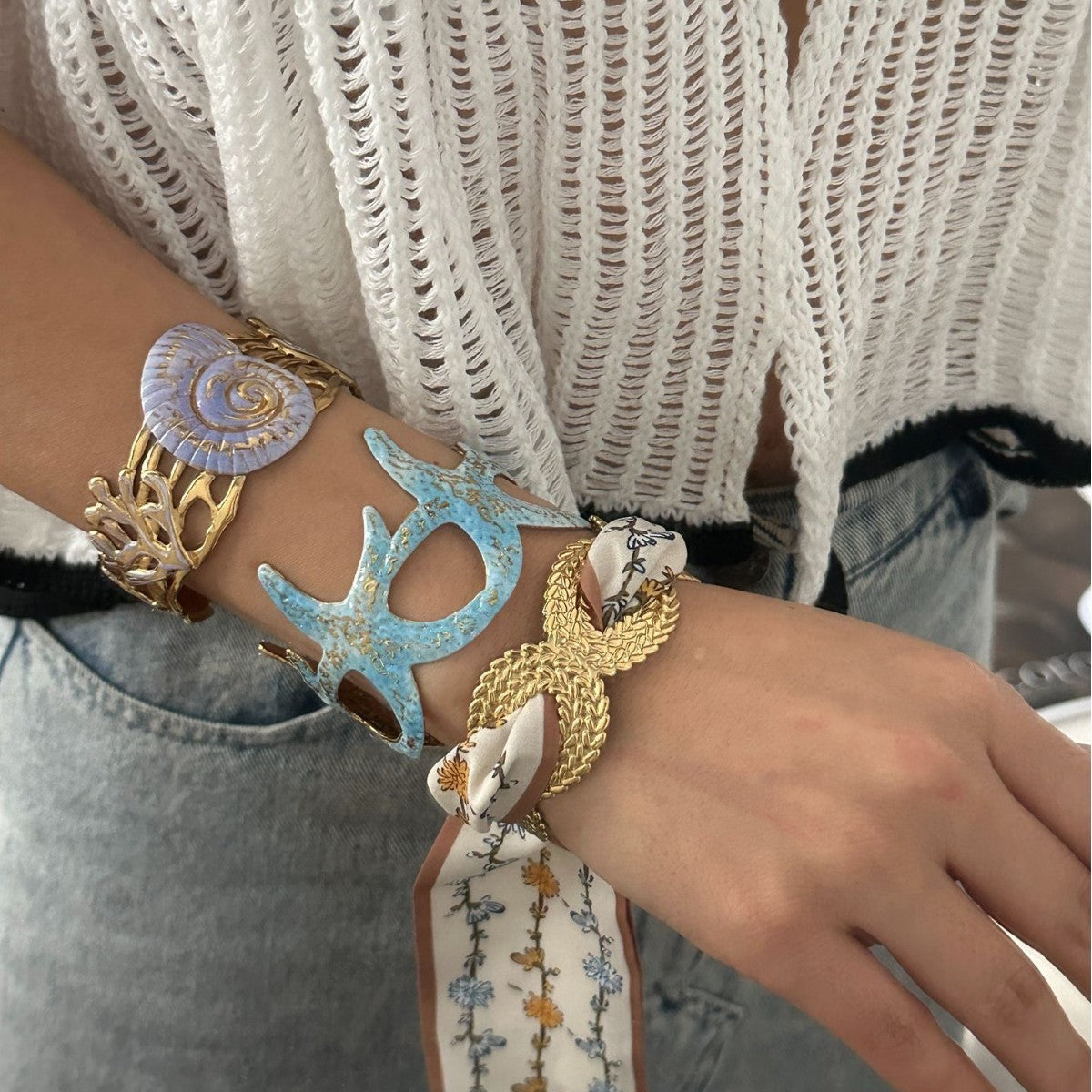 Starfish Stainless Steel Plated Bracelet for Women