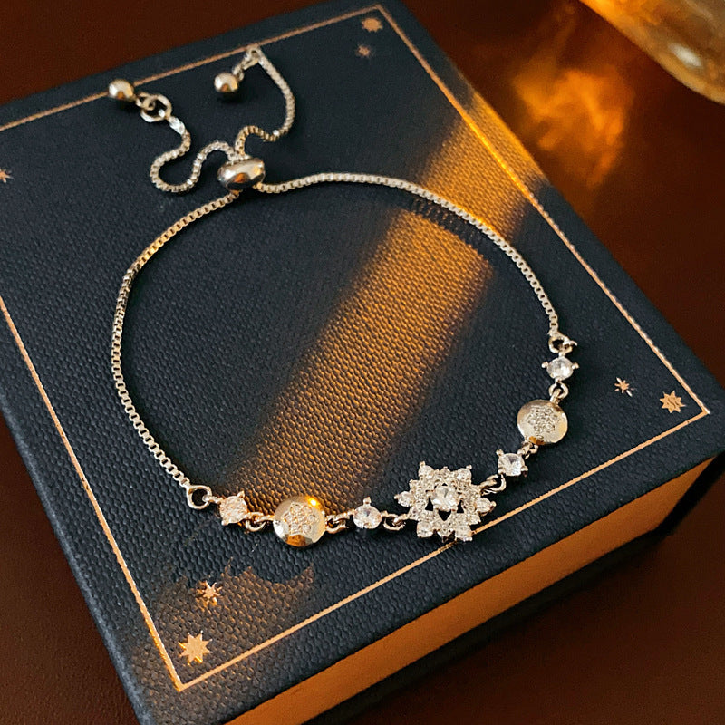 Luxury Elegant Geometric Alloy Plated Bracelet with Cubic Zirconia for Women