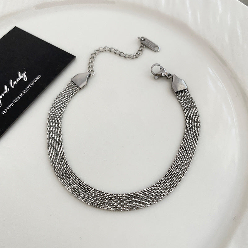 Minimalist Geometric Titanium Steel Plated Necklace Unisex Cable Chain