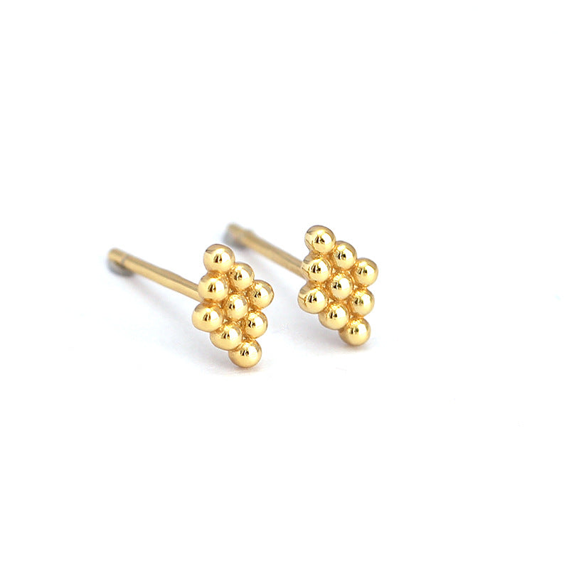 Orecchini a perno con pois geometrici in argento sterling 925, placcati, minimalisti e graziosi