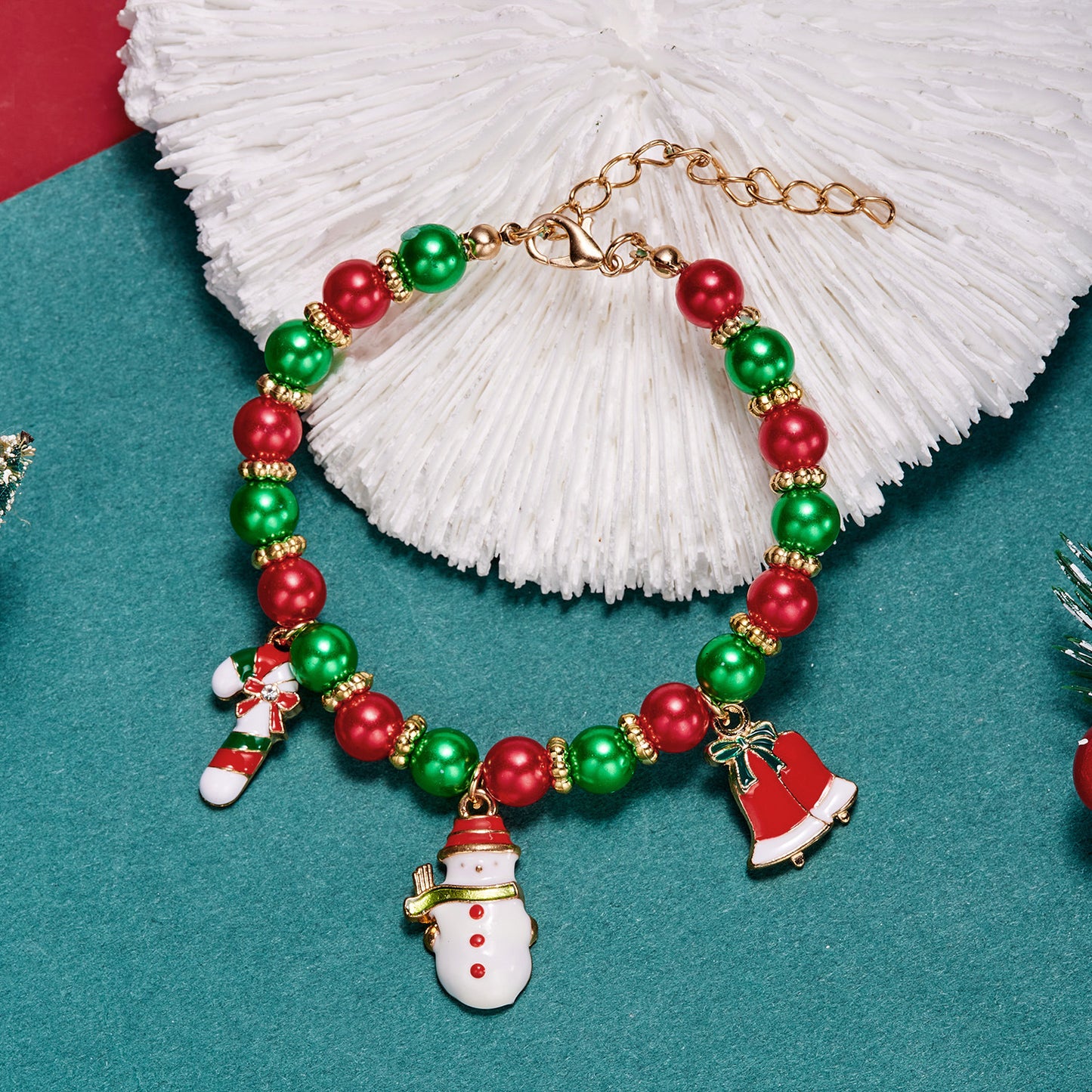 Bracciale natalizio artigianale regolabile con ciondoli a forma di Babbo Natale e fiocco di neve, bracciale geometrico in lega per uomo e donna, regalo di festa