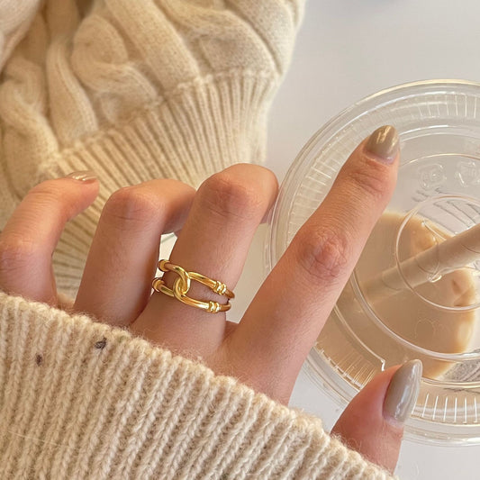 Sweet 925 Sterling Silver Knot Plated Ring for Women