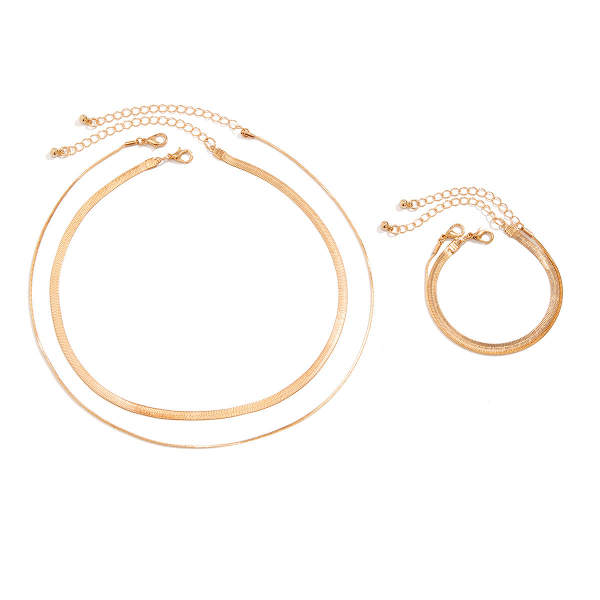 Hip-hop Geometric Brass Plated Snake Chain Necklace for Women