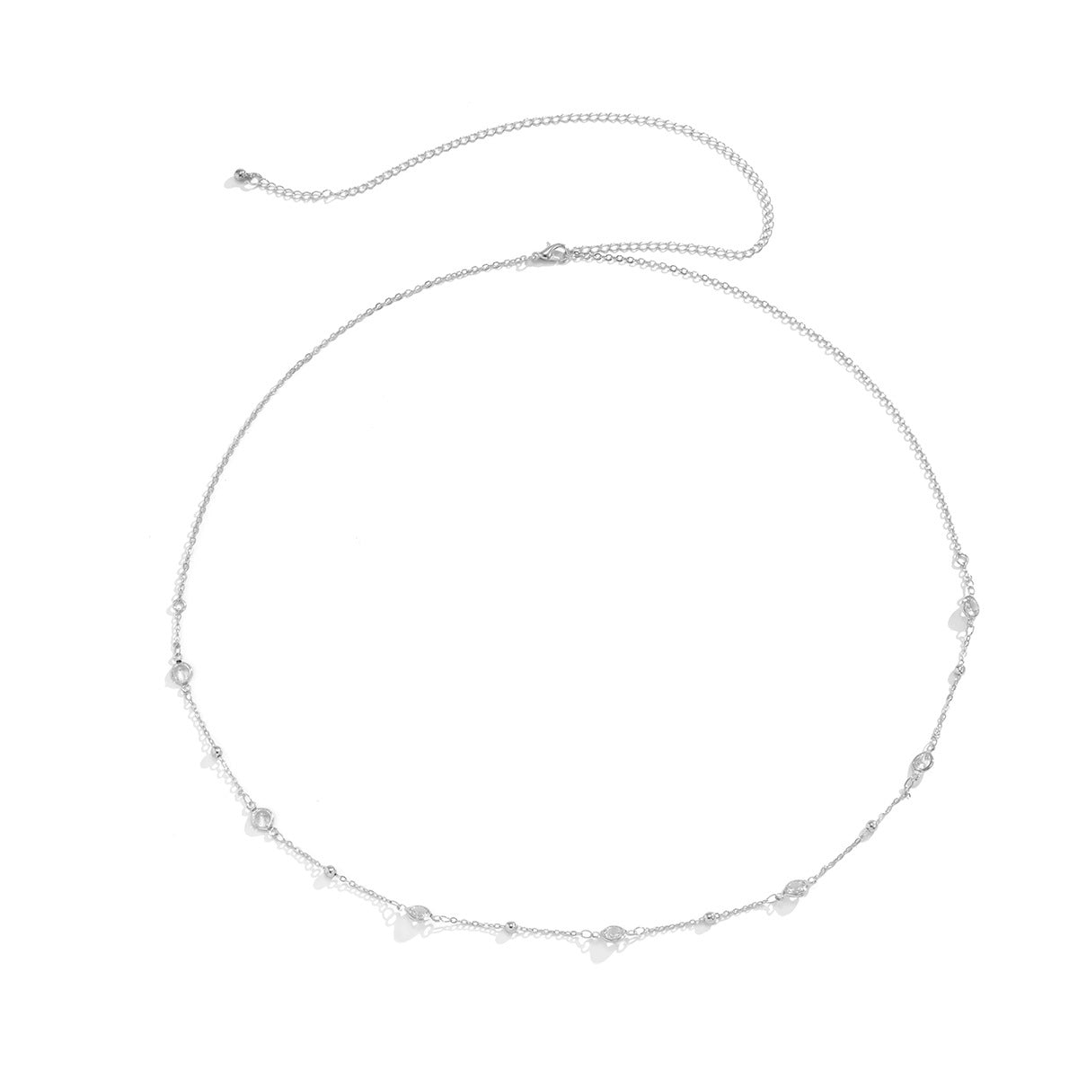 Minimalist Streetwear Crystal Inlay Alloy Body Chain for Women