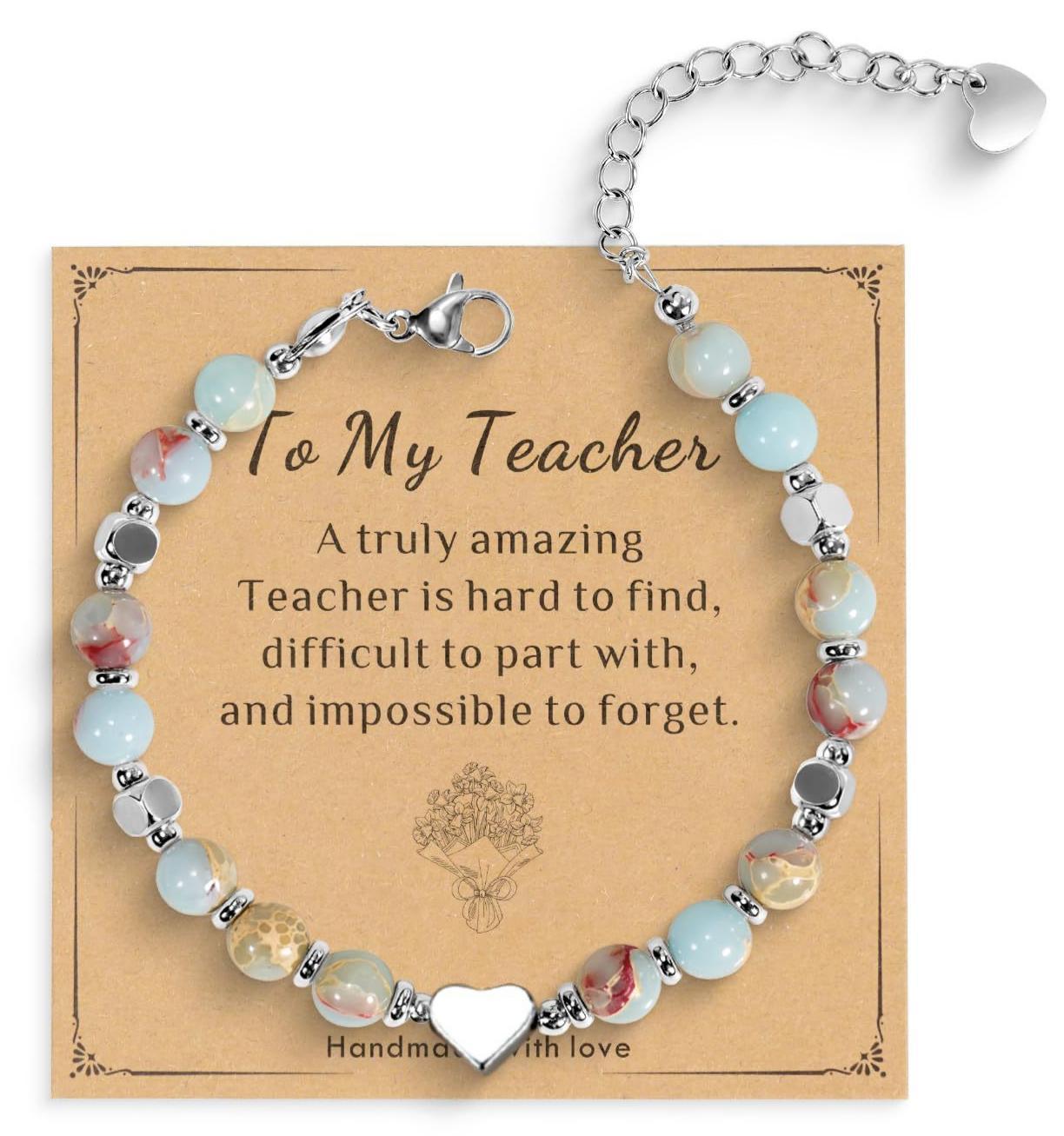 Minimalist Stainless Steel Square Bead Heart Charm Bracelet Adjustable Unisex Jewelry