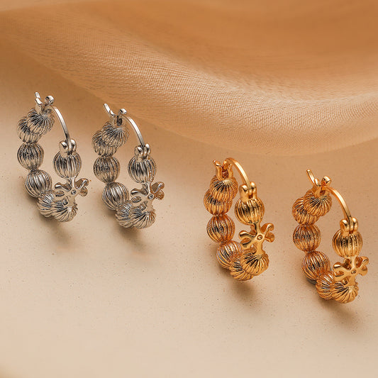 Pendientes minimalistas de cobre geométricos con baño de oro para mujer, joyas de oreja de moda con forma irregular