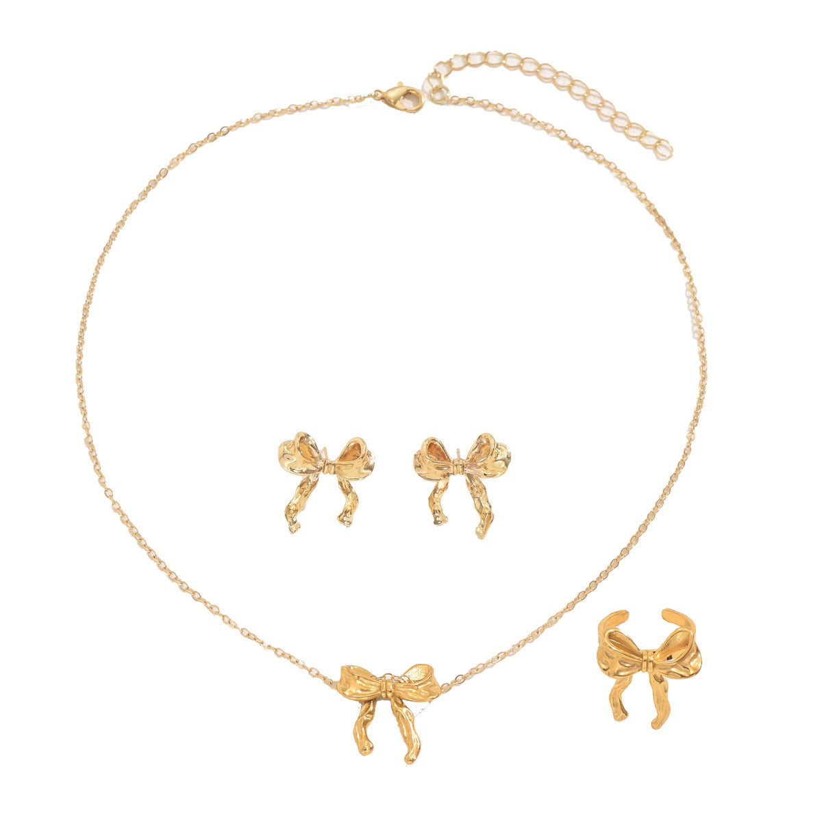 Elegante conjunto de collar con colgante de cobre en forma de lazo y acabado chapado, para mujer, estilo viajero