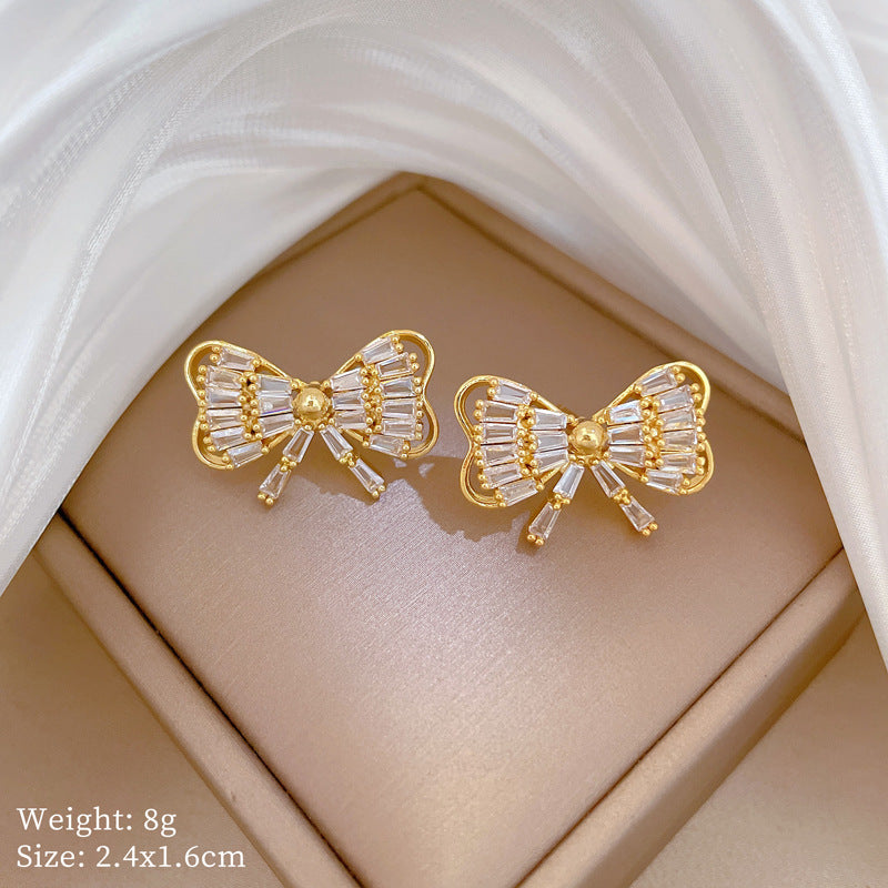 Geometric Stud Earrings for Women with Plated Copper Design, Elegant Long Tassel Drop Earrings, Sweet Style Jewelry