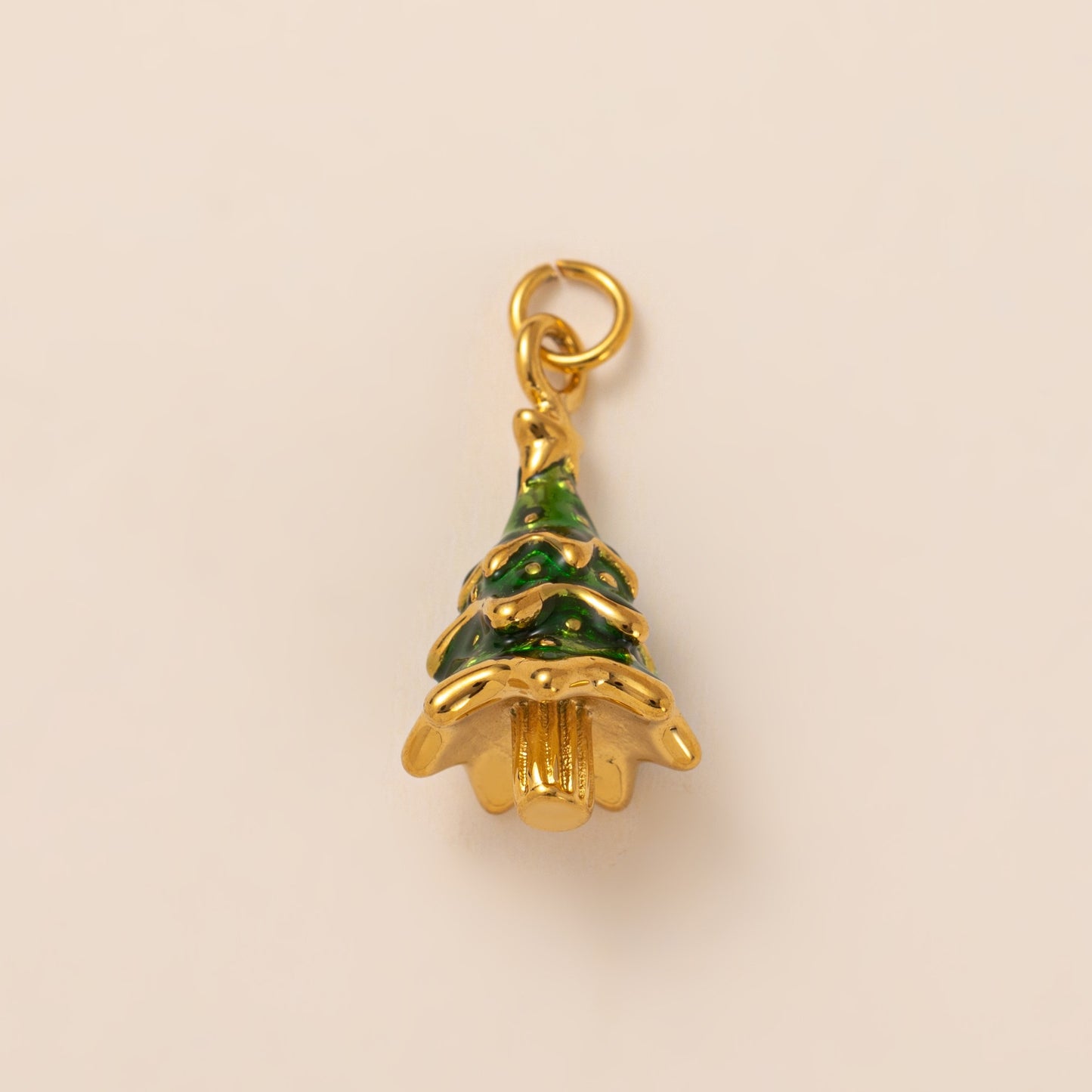 Cute Animal Christmas Tree Pendant Plated Brass Plant Charm Fashion Accessory