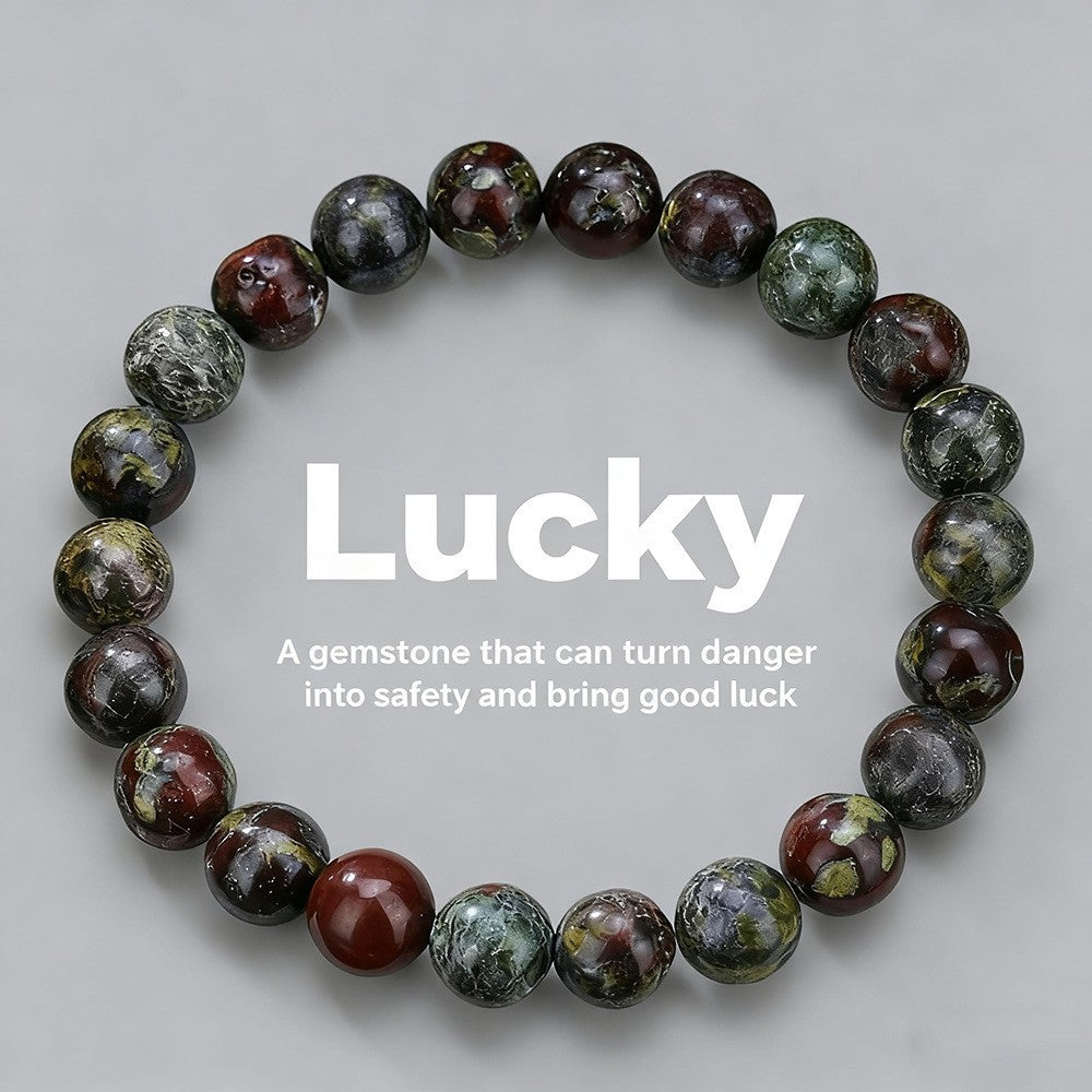 Natural Gemstone Geometric Round Beaded Bracelet Unisex