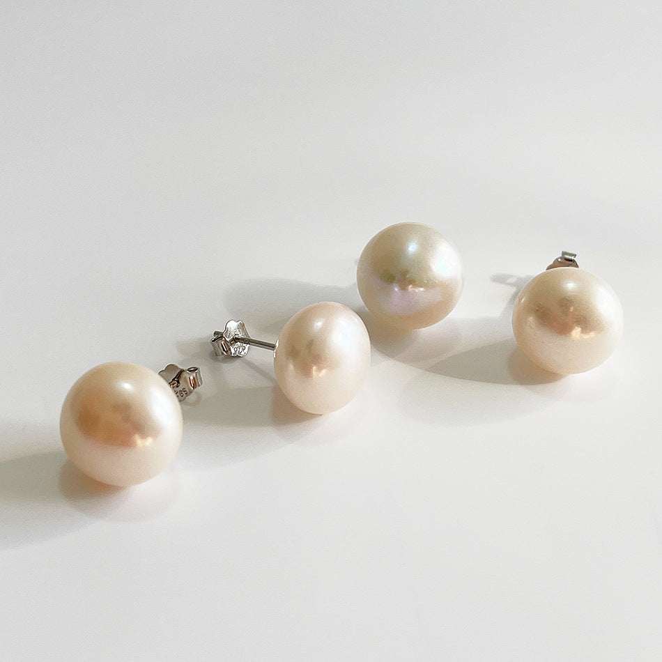 Minimalist Sweet 925 Sterling Silver Teardrop Baroque Pearl Inlay Earrings for Women