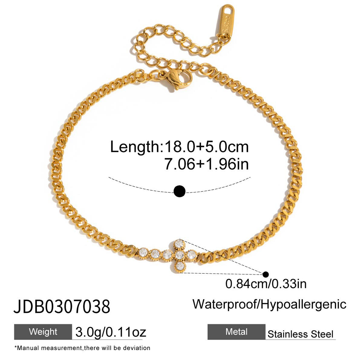 Pulsera geométrica de acero inoxidable con incrustaciones de pedrería y chapado para mujer, joyería de lujo de moda y resistente al deslustre