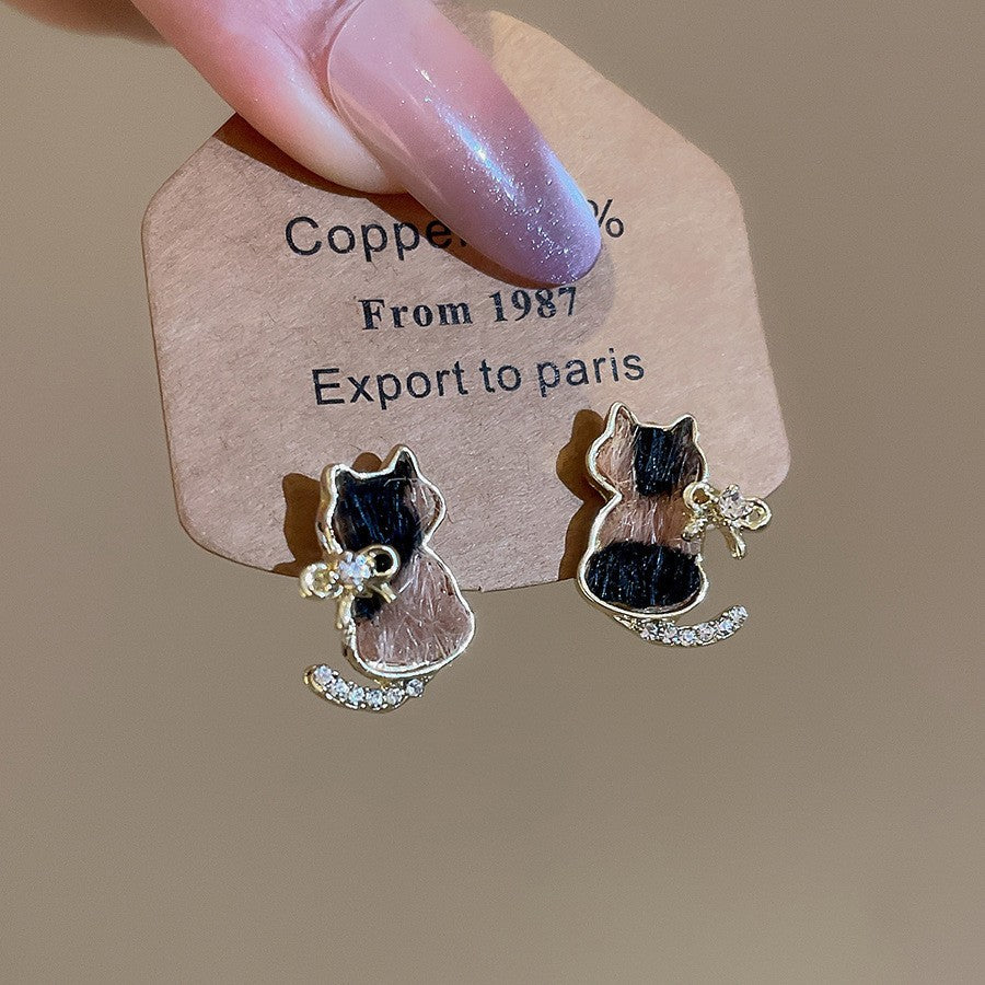 Orecchini pendenti in pelle geometrici minimalisti retrò con perni in argento sterling 925, finitura galvanizzata, da donna