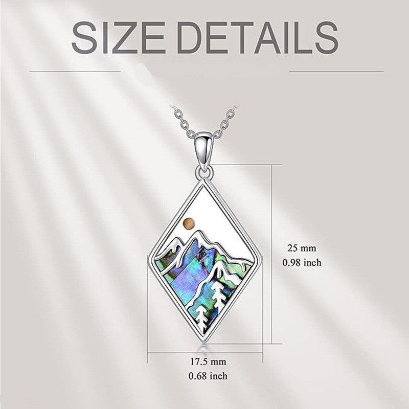 Minimalist Faith-Inspired Geometric Hill Mustard Seed Pendant Necklace in Stainless Steel with Polished Finish for Women