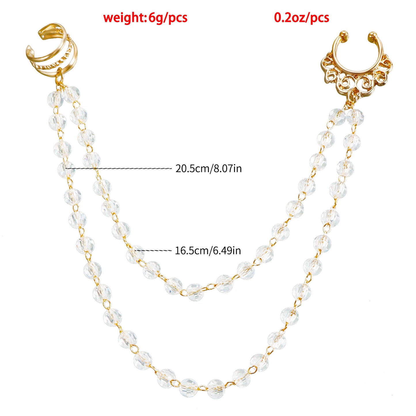Ethnic Geometric Plated Alloy Nose Ring with Crystal Inlay for Unisex
