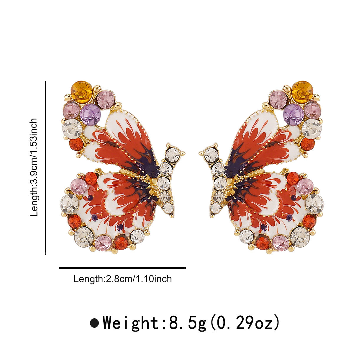 Pendientes de esmalte con forma de insecto de inspiración vintage con pedrería y perlas simuladas para mujer