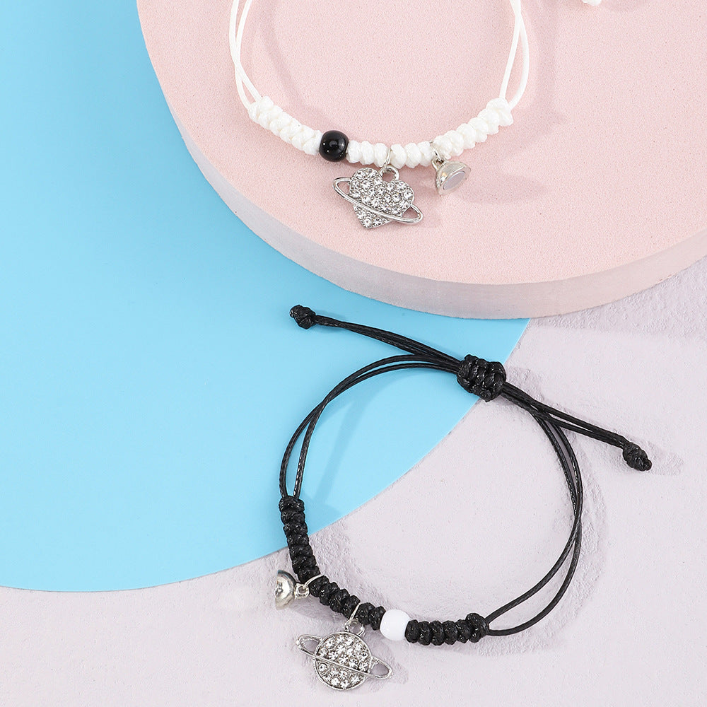 Bracciale regolabile artigianale in lega a forma di stella con intarsio di strass per donne e ragazze, gioielli celesti minimalisti