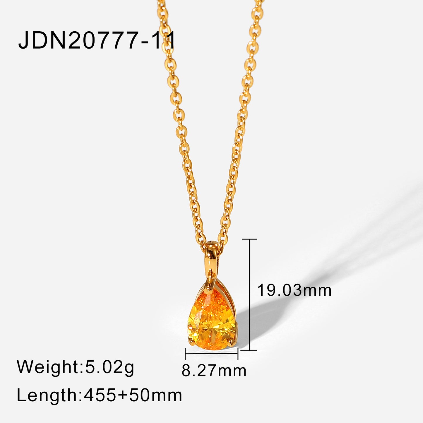 Collana con Pendente Geometrico in Acciaio Inossidabile con Placcatura in Oro 18K e Accenti di Zirconi per Donna