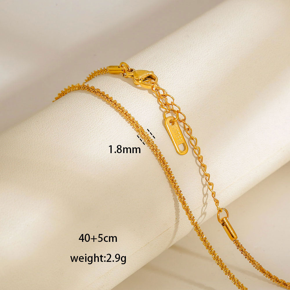 Collana con Ciondoli Geometrici Minimalisti in Acciaio al Titanio Placcato con Nappe, Charm Fai da Te per Donne