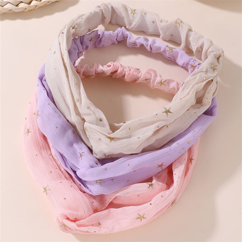 Fascia per capelli in maglia a forma di personaggio dei cartoni animati con strass, per bambini, in misto lana di alta qualità, intrecciata, per autunno e inverno