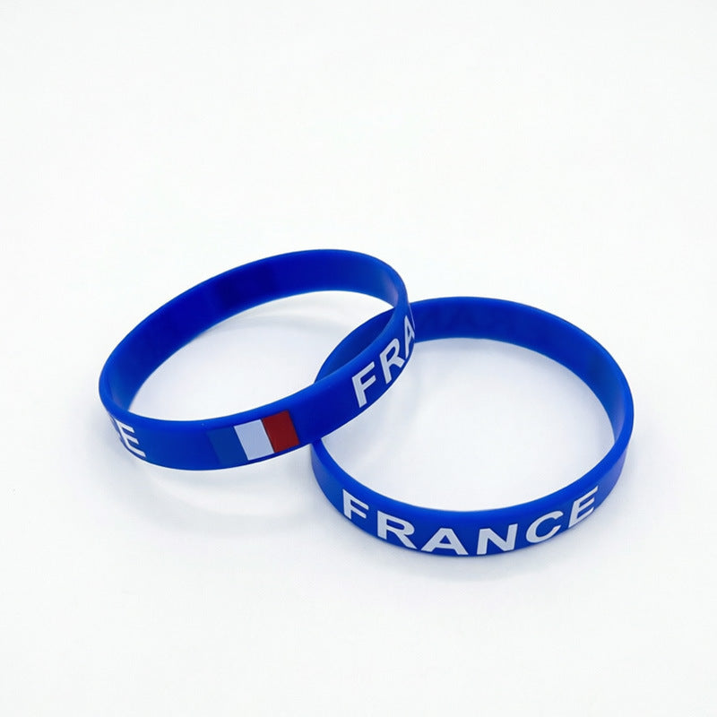 Minimalist Round Resin Bracelet with Printed Flag Design Unisex Wristband