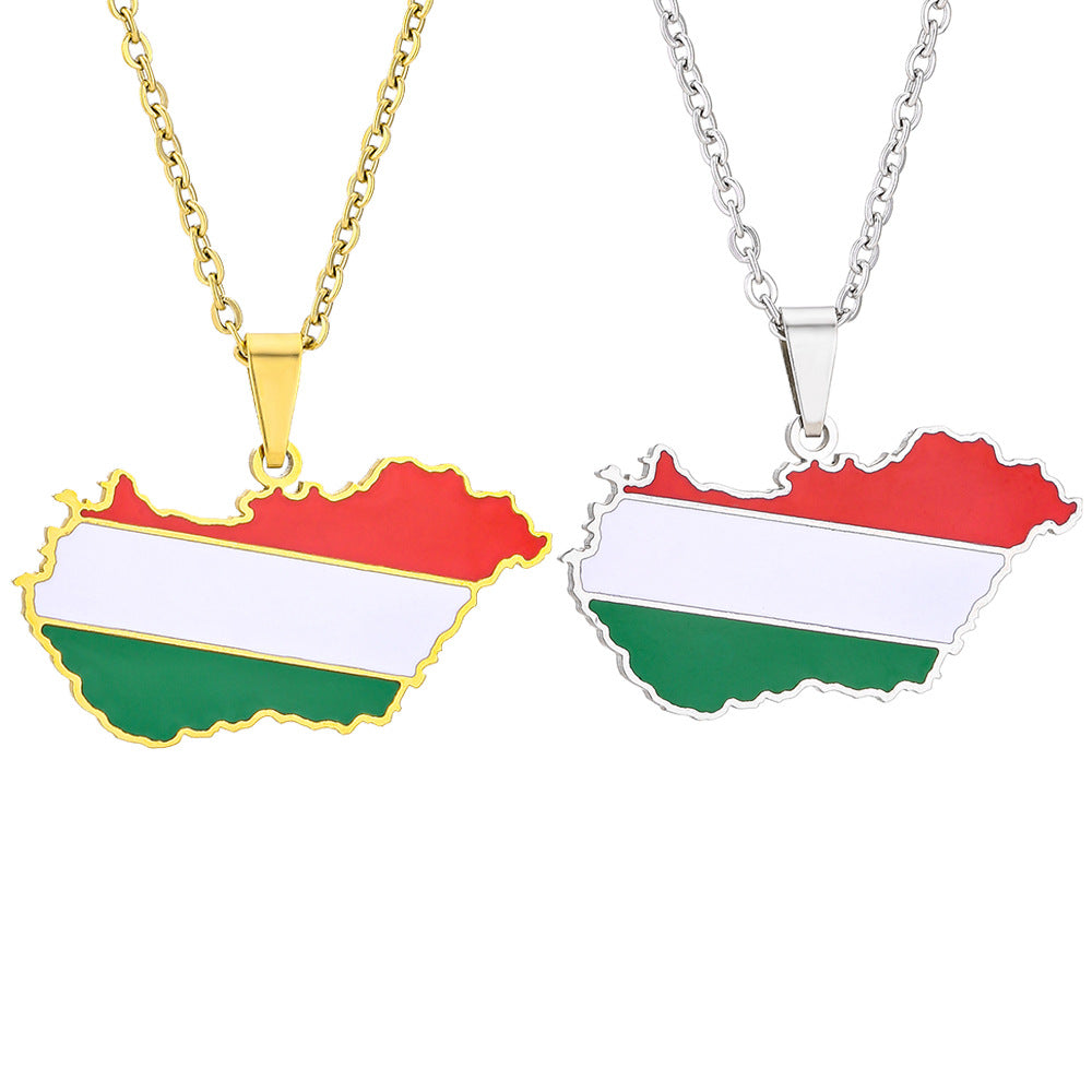 Collana con Pendente Geometrico Minimalista in Acciaio Inox con Finitura Smaltata per Donna e Uomo