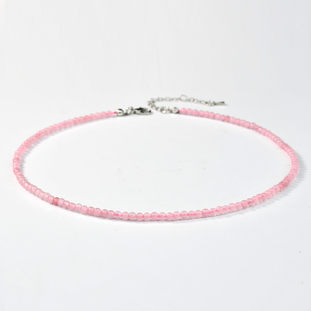 Collar colgante geométrico artístico vintage para mujer con cuentas de piedra natural tejidas a mano en cadena de bola redonda