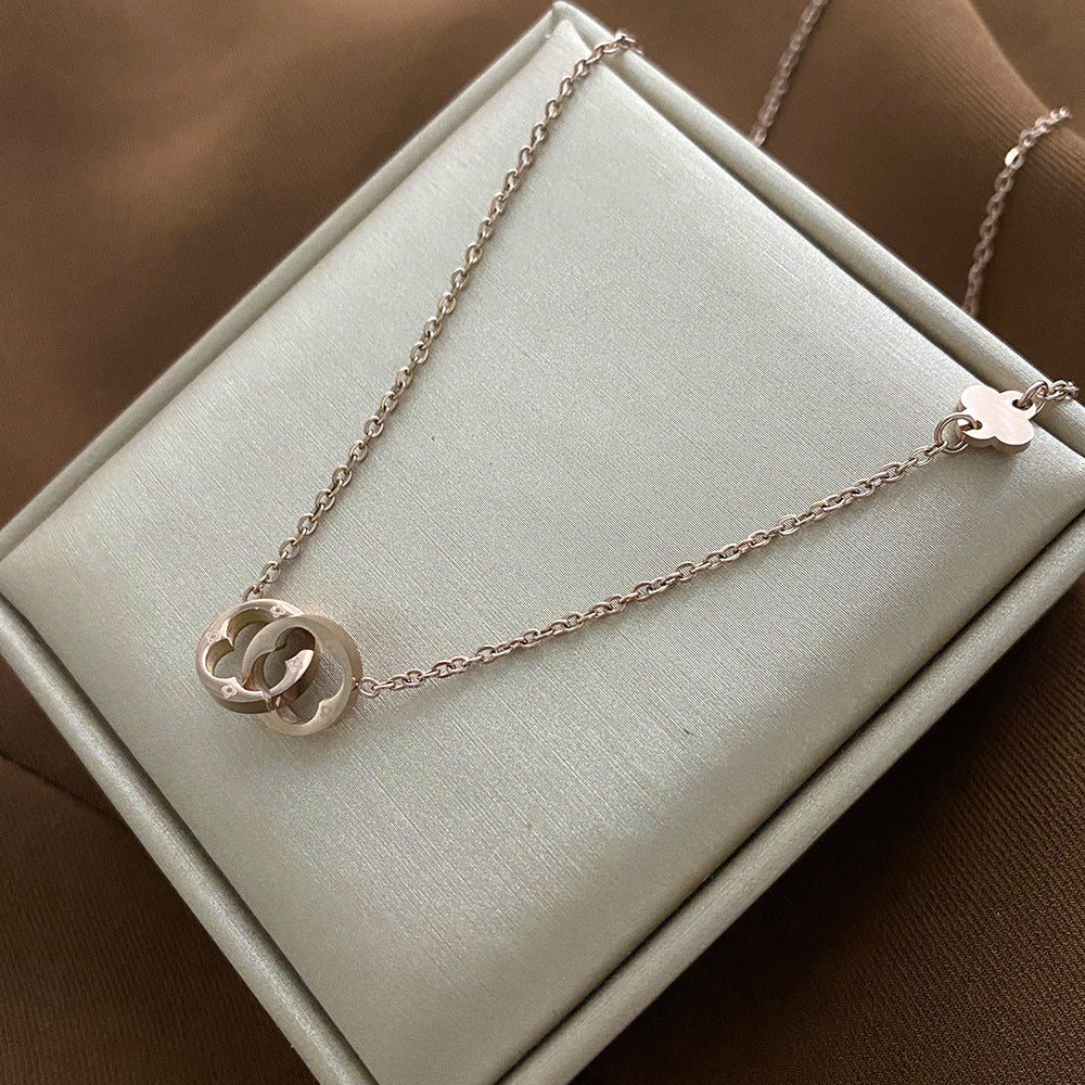 Minimalist Animal-Shaped Titanium Steel Plated Clavicle Necklace for Women