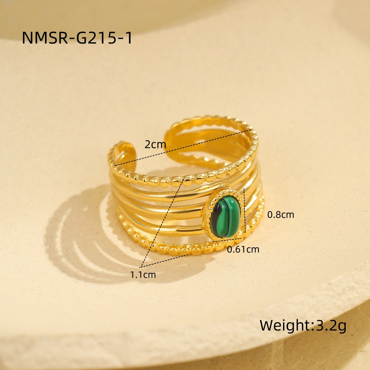 Anello da donna in acciaio inossidabile geometrico minimalista vintage con finitura placcata