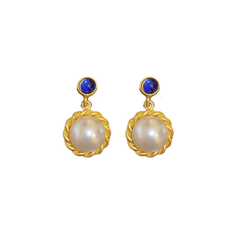 Chic Vintage Pearl Stud Earrings with Floral Bow Leaf Diamond Drop Geometric and Animal Motifs in Steel Posts