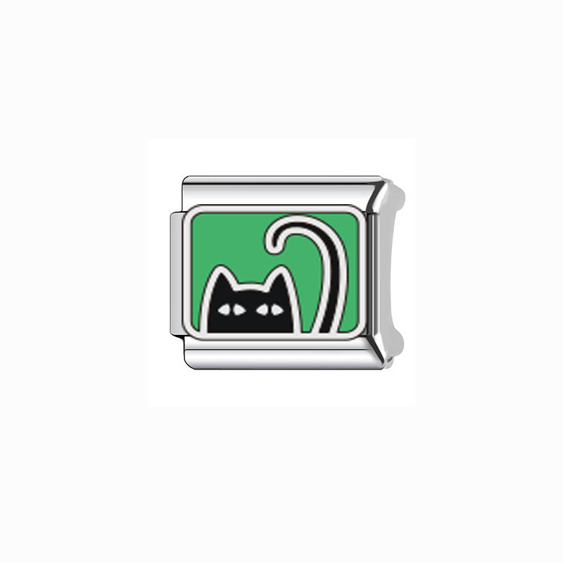 Sweet Stainless Steel Plated Floral Butterfly Animal Charm Bar Bracelet Unisex DIY Modular Link