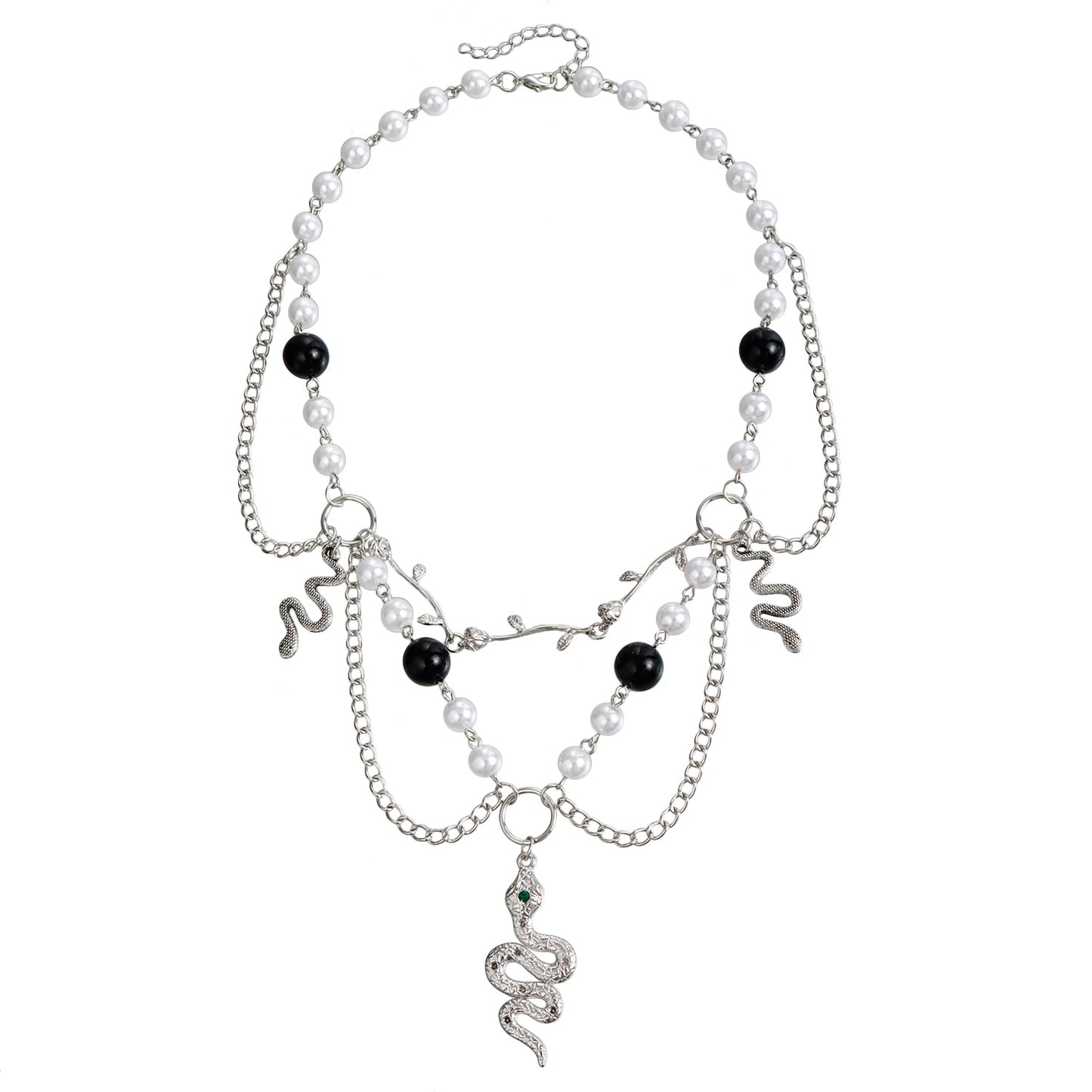Minimalist Multi-Layer Black Crystal Spider Pendant Necklace for Women with Electroplated Metal Chain
