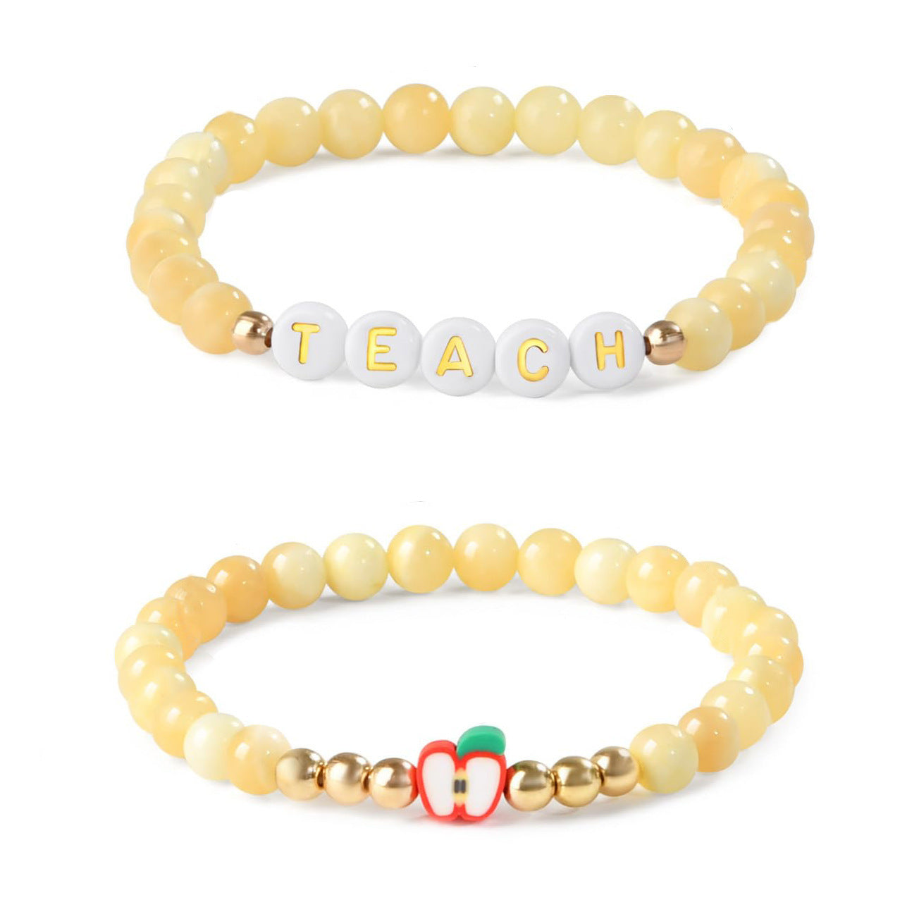 Sweet Elegant Letter Agate Beaded Bracelet for Women