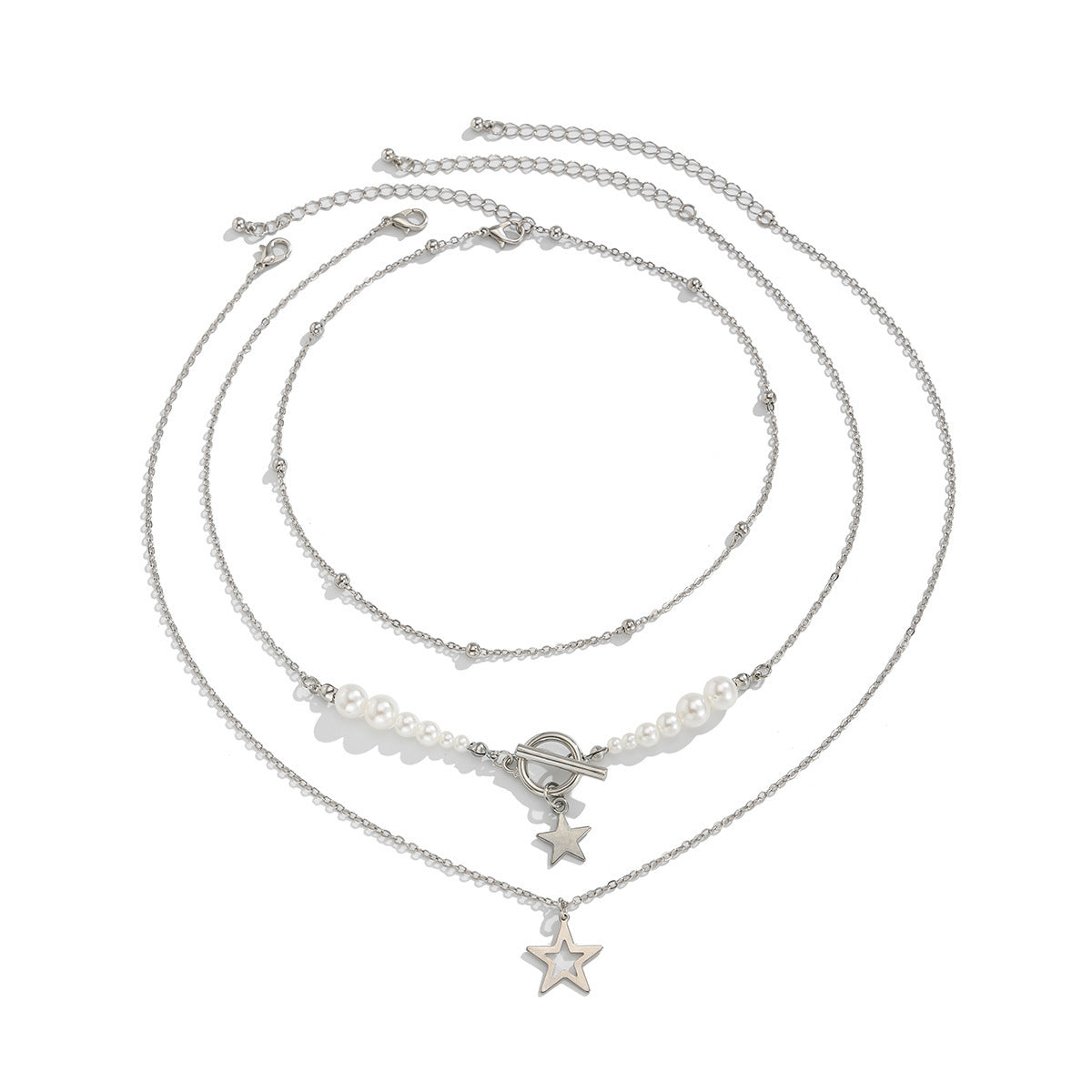 Set di collana con ciondolo a stella geometrico dolce e audace per donne con catena in rame e ciondolo in lega