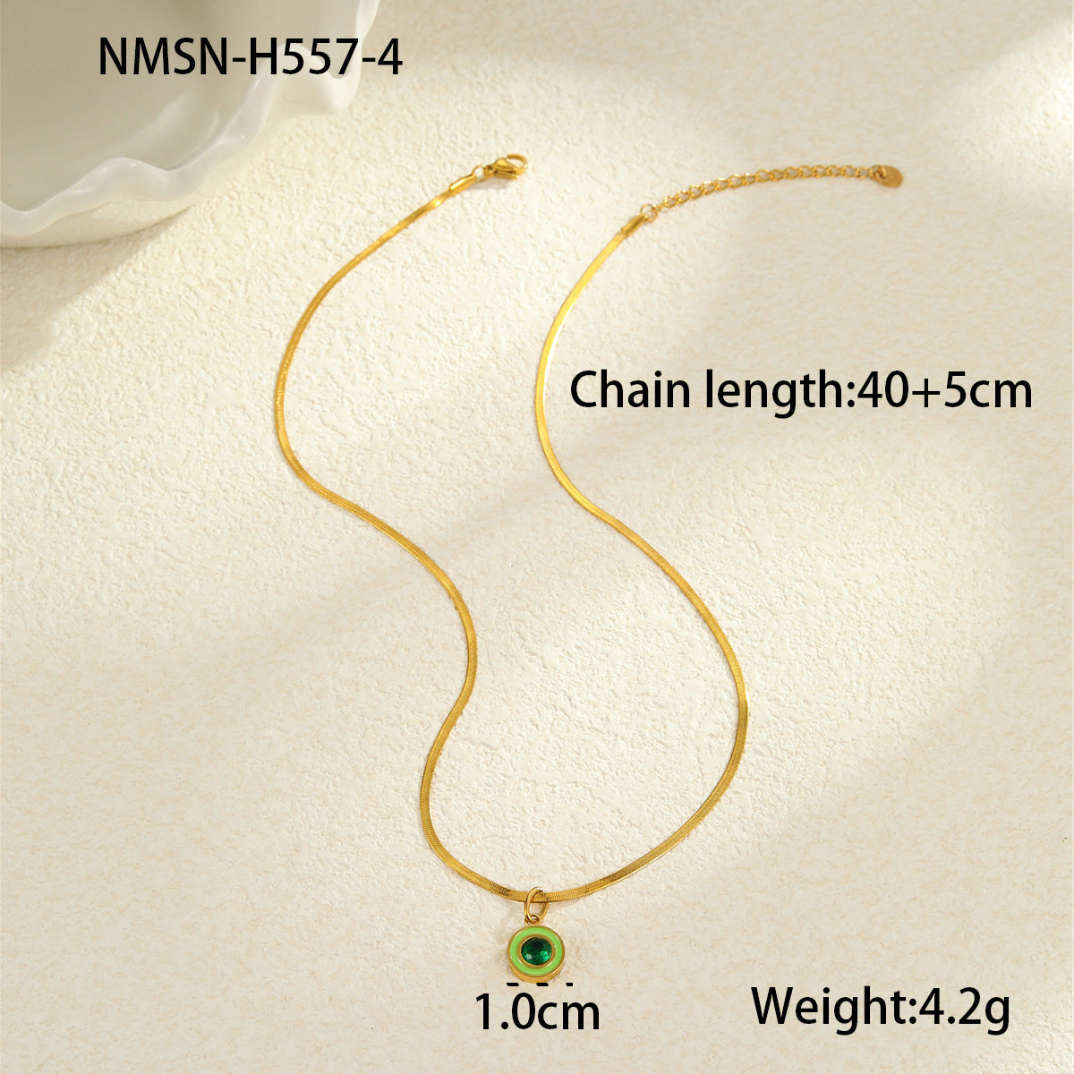 Minimalist Geometric Pendant Necklace in Titanium Steel with 18K Gold Plating for Women