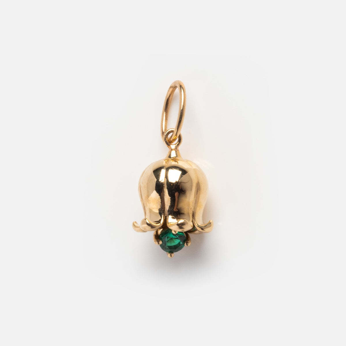 Floral Birthstone Necklace for December with Gold Plated Copper Pendant and Rhinestone Accents
