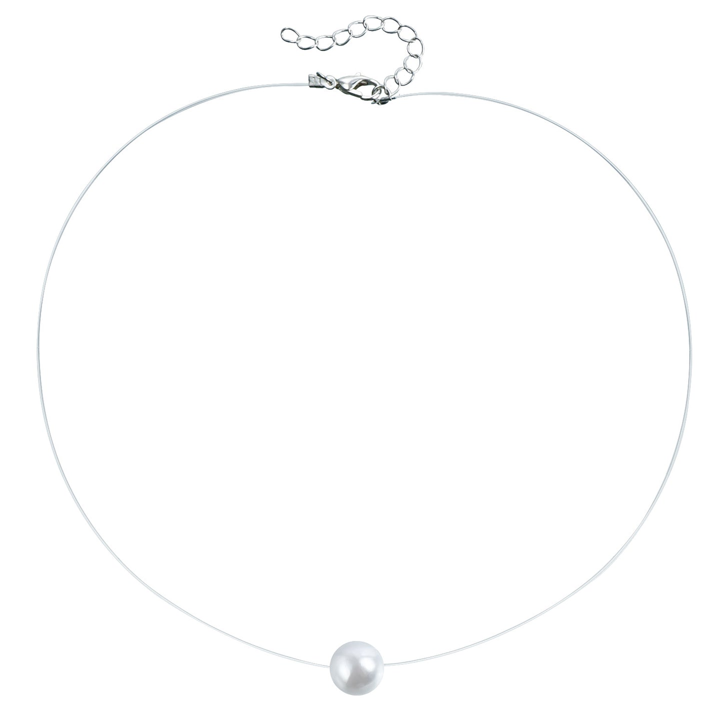 Minimalist Geometric Alloy Necklace with Clear Crystal and Cubic Zirconia Inlay for Women