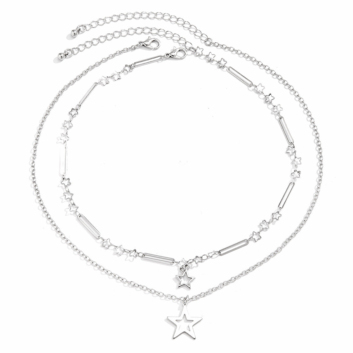 Set collana Stella Dolce e Fredda in lega di zinco con finitura placcata, pendente geometrico su catena delicata per donna