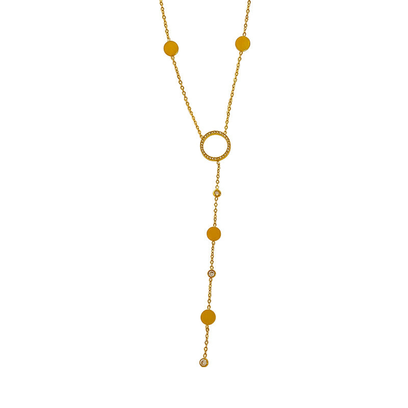 Sporty Casual Gold Plated Titanium Steel Necklace Unisex