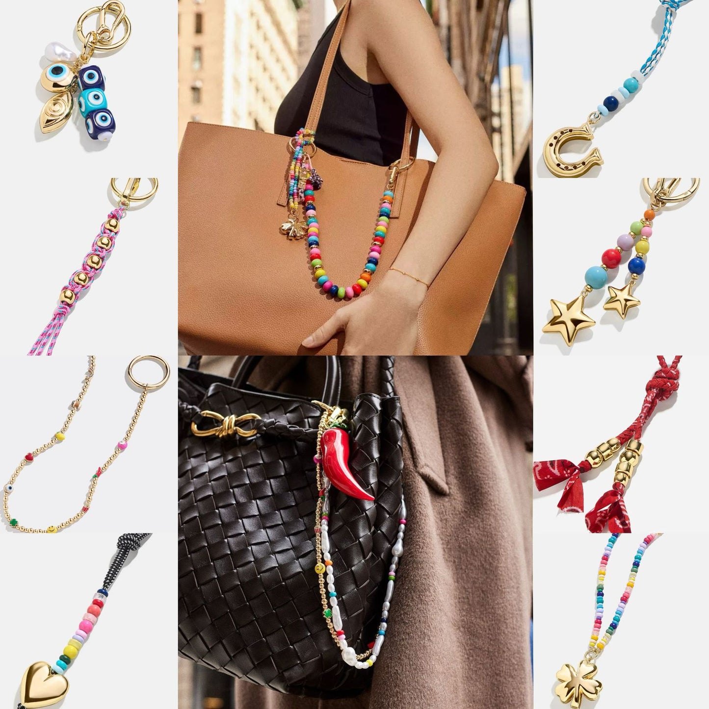 Minimalist Plated Metal Heart Teardrop Charm Bar Keychain Bag Pendant DIY Accessories
