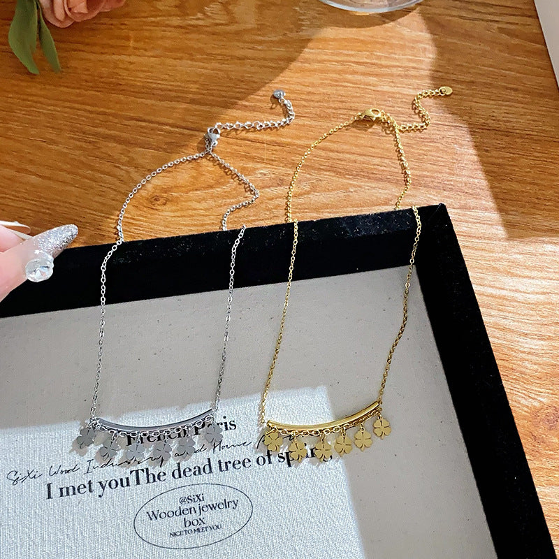 Sporty Casual Gold Plated Titanium Steel Necklace Unisex