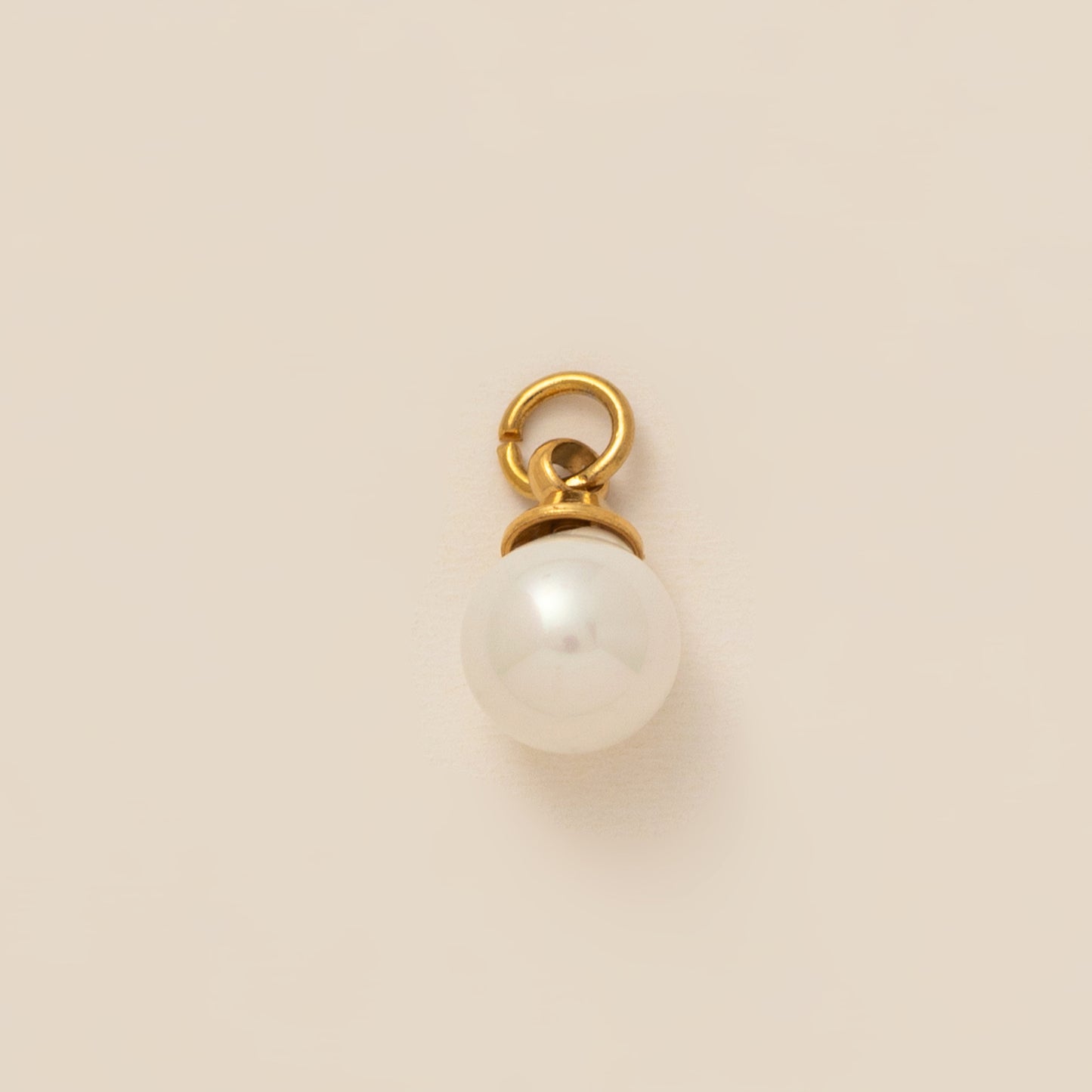 Vintage Geometric Stainless Steel 18K Gold Plated PVD Pearl Shell Pendant Necklace DIY Charm Bar Cable Chain Unisex 9g