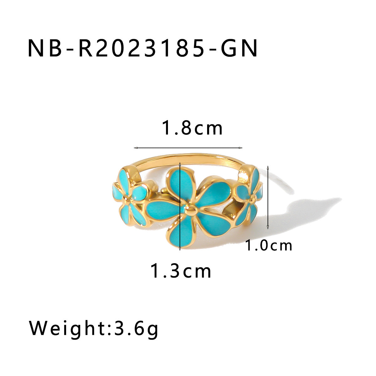 Anello in Acciaio Inossidabile Smaltato a Margherite Stile Vintage con Placcatura Sottovuoto in Oro 18K, Design Floreale Geometrico, Fascia Unisex Resistente allo Sbiadimento