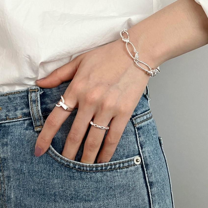 Anillo Ajustable Minimalista de Plata de Ley 925 con Forma de Corazón para Mujer