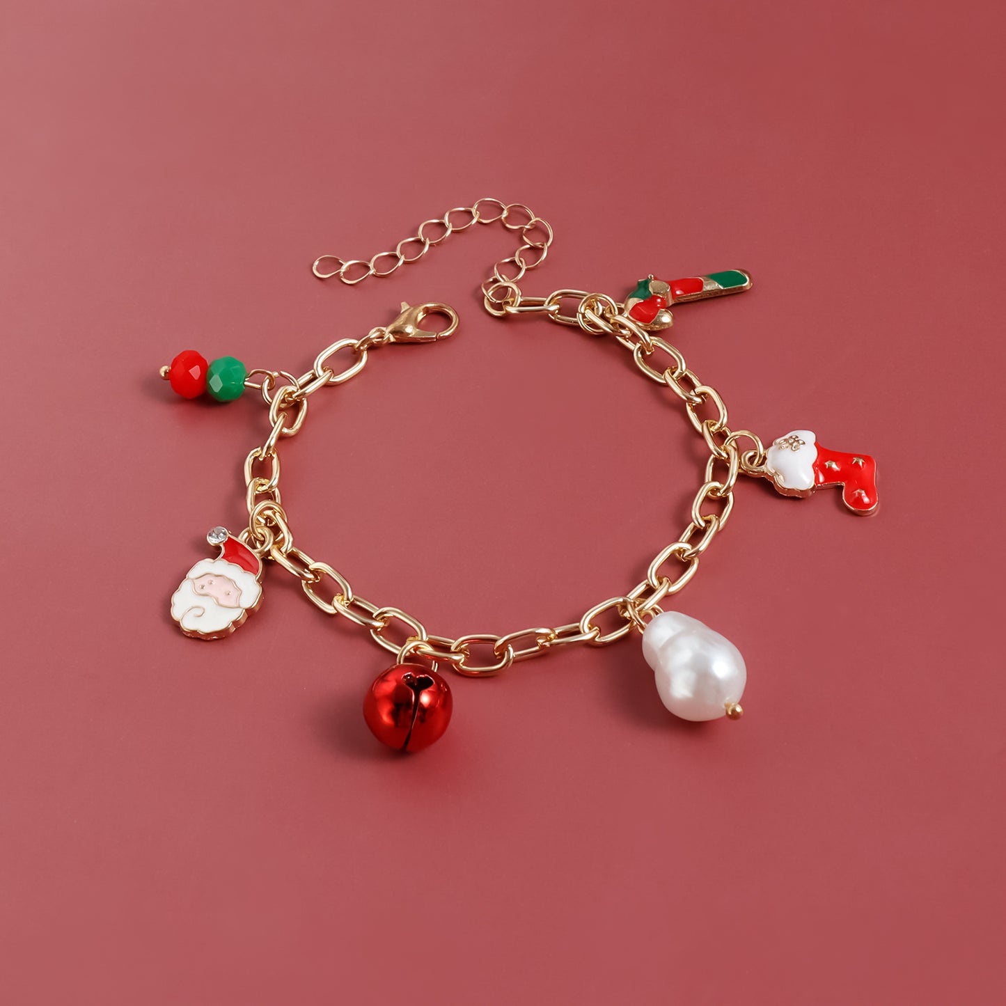 Fashionable Geometric Alloy Choker Necklace with Christmas Bell Pendant for Women Holiday Party Wear