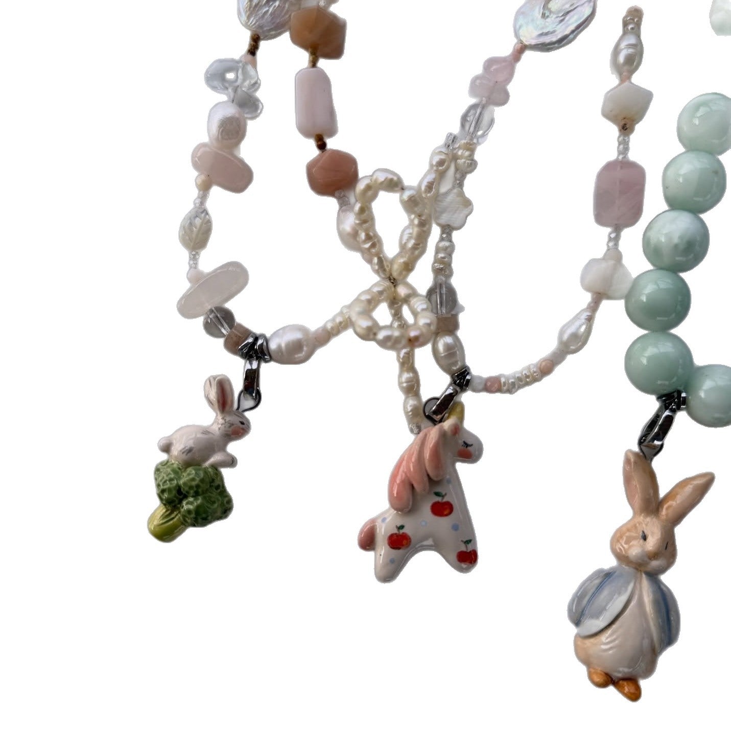 Dopamine Stainless Steel Plated Drip Oil Animal Pendant Necklace Squirrel Rabbit Horse Sheep Swan