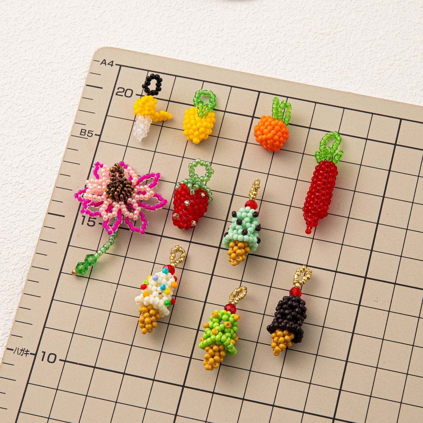 Sweet Handmade Woven Fruit Floral Acrylic Charm Bar Pendant