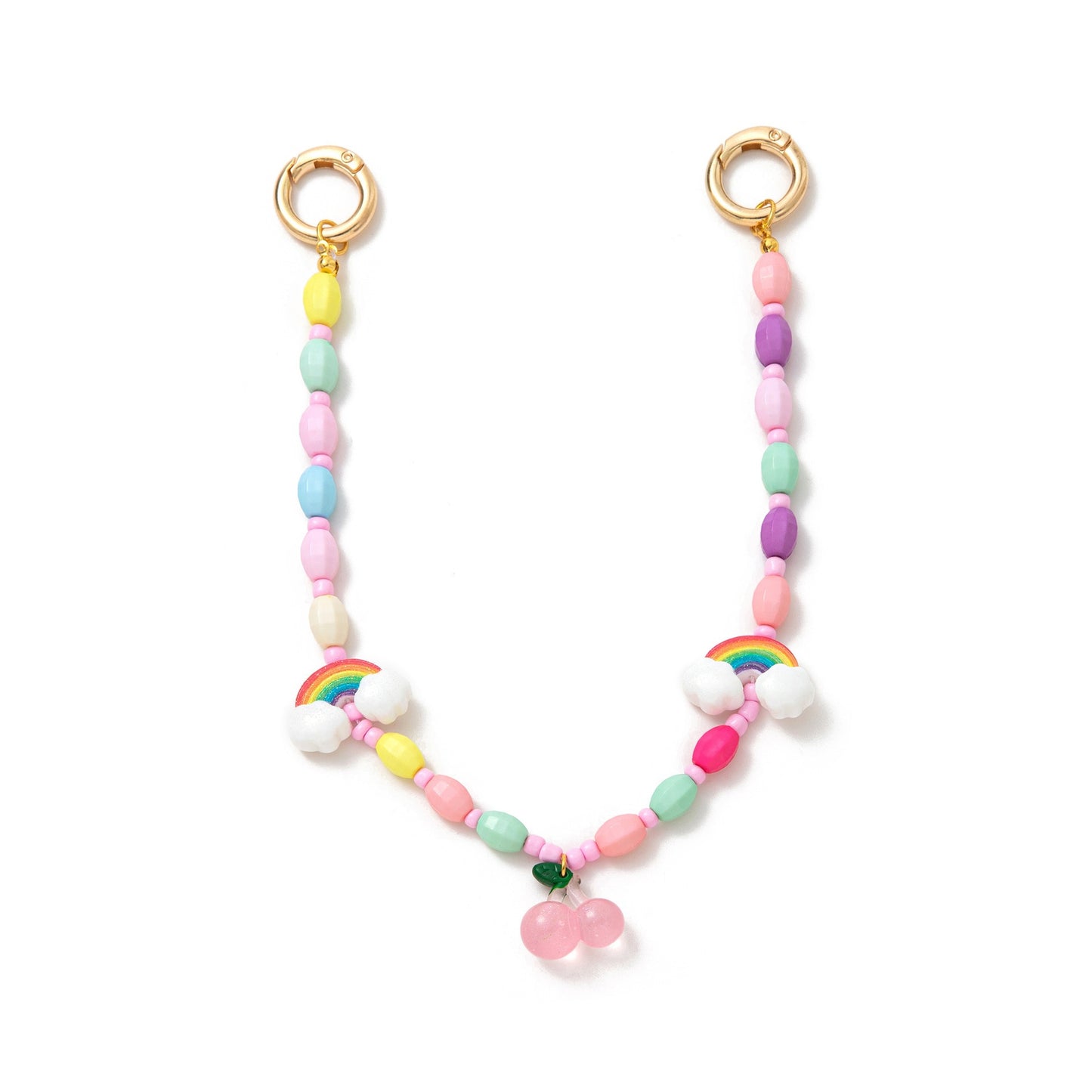 Sweet Acrylic Food Shape Bag Chain Charm with Fruit Pattern