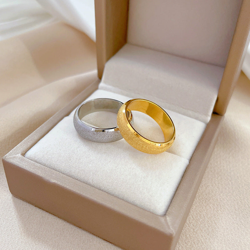 Anillo minimalista de acero de titanio geométrico para hombres y mujeres, anillo pulido con forma de corona, para clubwear y uso diario